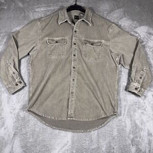 Gap Shirt Mens XL Sage Green Corduroy Heavyweight Button Up Pockets Workwear